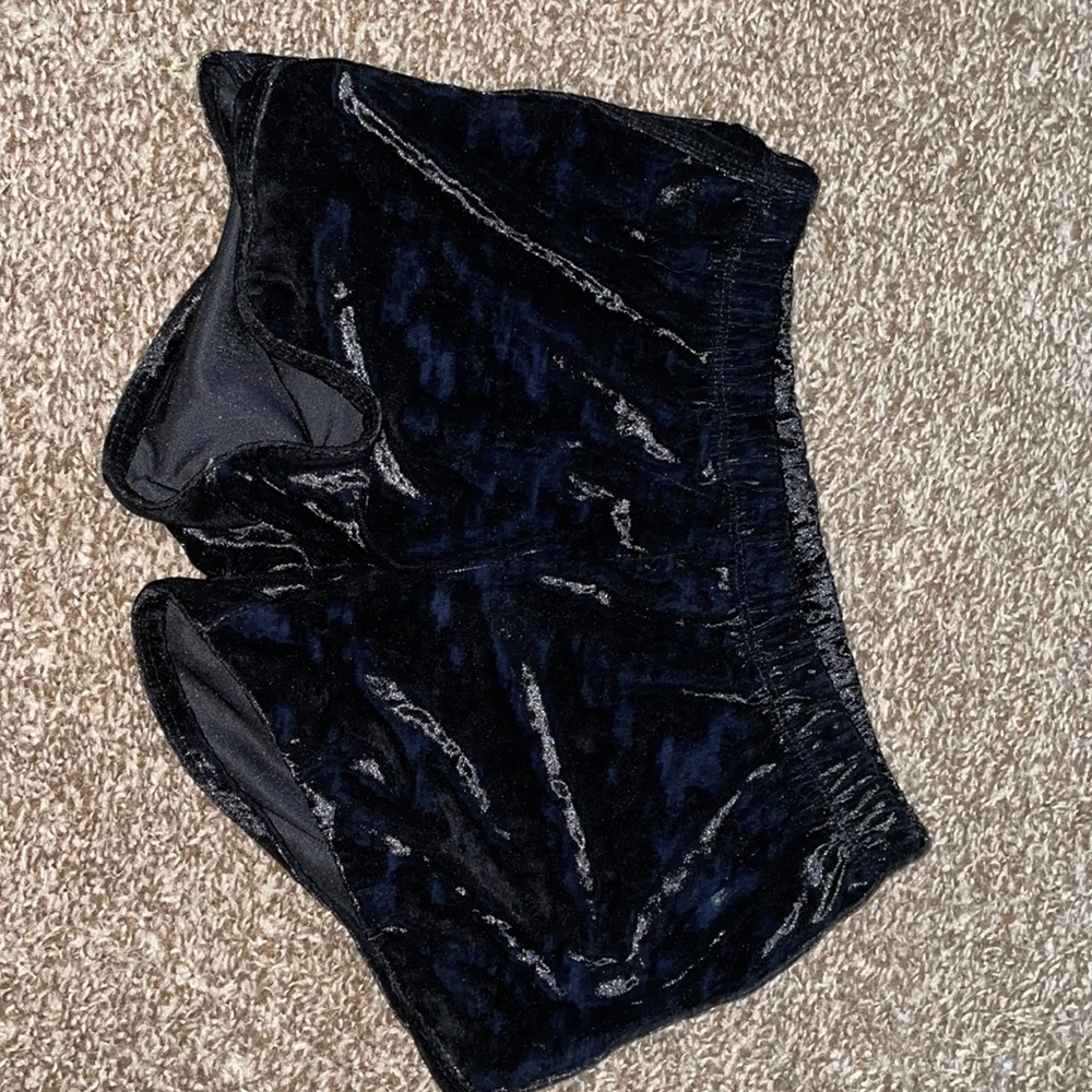 Black velvet shorts